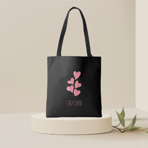 Damen Elegant Schwarz Boho Süße Herzen Tasche