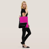 Damen Elegantes einfaches Muster Schwarz Süße Eink Tasche (Am Model)