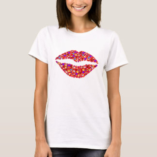 Damen ernteten T-Shirt mit Glitterlippenbild
