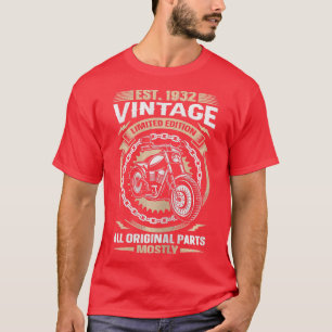 Damen Est 1932 Vintage Alle Originalteile Motorrad T-Shirt