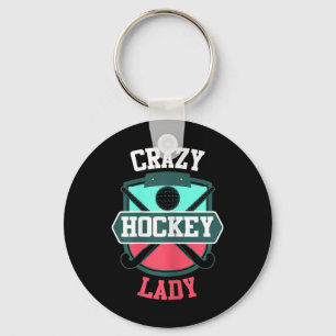 Damen Feldhockey-Shirt Lustig Verrückte Hockey-Dam Schlüsselanhänger