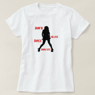 Damen-Felsen-Skate-Rollenschlag-T - Shirt - Rot