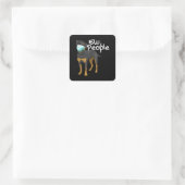 Damen Funny Dog mit einem Maskensymbol - Rottweile Quadratischer Aufkleber (Tasche)