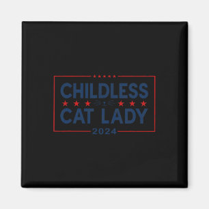 Damen für Kamala Harris 2024 Kinderlose Katze Lady Magnet