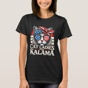 Damen für Kamala Harris 2024 Kinderlose Katze Lady T-Shirt