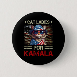 Damen für Kamala Lustige Katze 2024 Präsident Kama Button