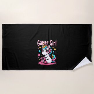 Damen Gamer Girl Einhorn Tank Top_1 Strandtuch