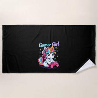Damen Gamer Girl Gamer Einhorn Tank Top Strandtuch