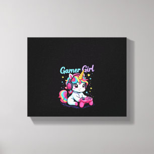 Damen Gamer Mädchen Gamer Einhorn Tank Top Leinwanddruck