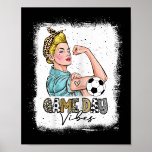 Damen gebleichtes Fußballspiel-Tag Stimmung Fußbal Poster