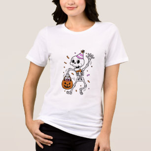 Damen-Geister-Halloween-Design-T-Shirts Tri-Blend Shirt