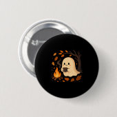Damen Ghost By Campfire Mit Tasse V-Ausschnitt Button (Vorne & Hinten)