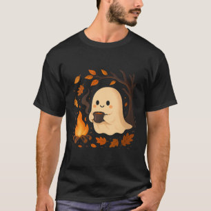 Damen Ghost By Campfire Mit Tasse V-Ausschnitt T-Shirt