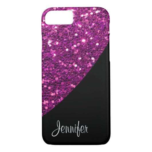 Damen-Glitzer-Monogramm Case-Mate iPhone Hülle (Rückseite)