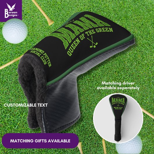 Damen Golf MAMA QUEEN DES GRÜNEN PUTTER Golf Headcover