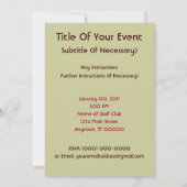 Damen-Golf-Turnier-Einladungen Einladung (Rückseite)