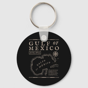 Damen Golf Von Mexiko 1672 Historische Karte V-Aus Schlüsselanhänger