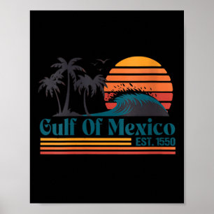 Damen Golf von Mexiko Est 1550 Retro Vintage Stran Poster