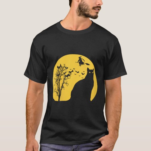Damen Halloween mit schwarzer Katze Candy V-Aussch T-Shirt (Vorderseite)