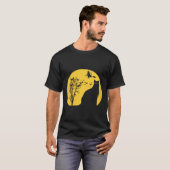Damen Halloween mit schwarzer Katze Candy V-Aussch T-Shirt (Vorne ganz)