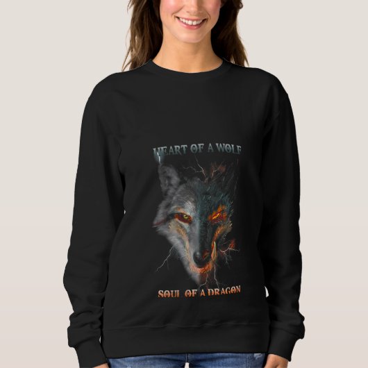 Damen Herz eines Wolf-Souls eines Drachenwolfs und Sweatshirt (Vorderseite)