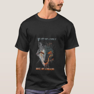 Damen Herz eines Wolf-Souls eines Drachenwolfs und T-Shirt