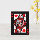 Damen Herzkönigin - Vintage Valentinstag C Karte (Gelbe Blume)