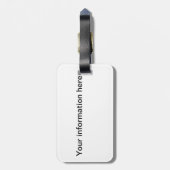 Damen-Hibiskus auf blauem Gepäck-Umbau Gepäckanhänger (Rückseite vertikal)