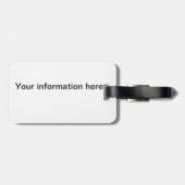 Damen-Hibiskus auf blauem Gepäck-Umbau Gepäckanhänger (Rückseite horizontal)