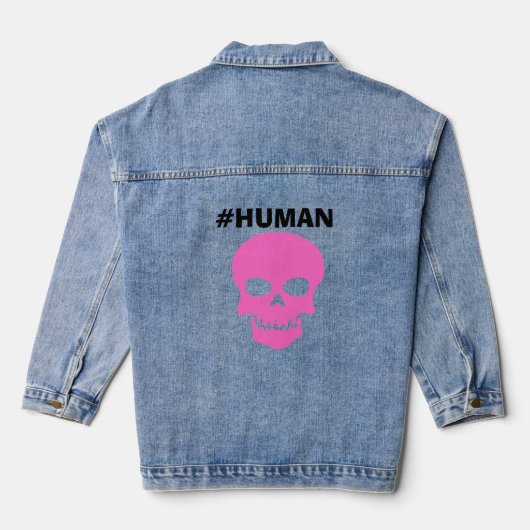 Damen #HUMAN Langarm Denimjacke Jeansjacke (Rückseite)