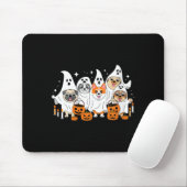 Damen Hund Geist Halloween V-Ausschnitt Mousepad (Mit Mouse)