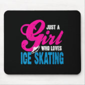 Damen Ice Skaten Girl, die mit Anmut und Anmut glä Mousepad (Vorne)