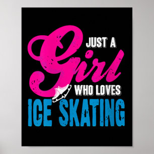 Damen Ice Skaten Girl, die mit Anmut und Anmut glä Poster