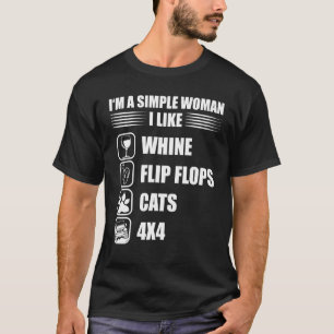 Damen Ich Bin Eine Einfache Frau Liebe Wein Flip F T-Shirt