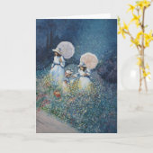 Damen in den Wildblumen Karte (Gelbe Blume)