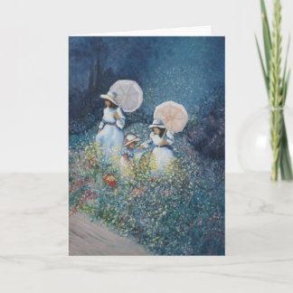 Damen in den Wildblumen Karte