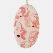 Damen in Rose Keramik Ornament (Rechts)