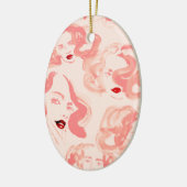 Damen in Rose Keramik Ornament (Links)