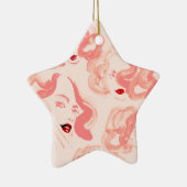 Damen in Rose Keramik Ornament (Rechts)