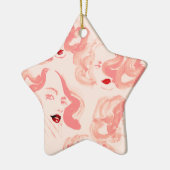 Damen in Rose Keramik Ornament (Links)