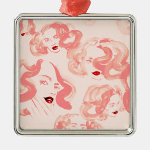 Damen in Rose Ornament Aus Metall