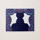 Damen in Rot, Weiß und Blau Puzzle (Horizontal)