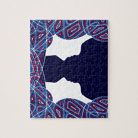 Damen in Rot, Weiß und Blau Puzzle (Vertikal)