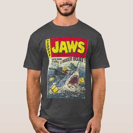 Damen Jaws Pulp Attack Comic-Cover VNeck Retro T-Shirt (Vorderseite)
