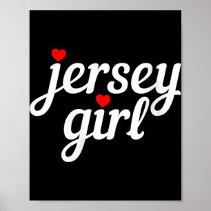 Damen Jersey Mädchen New Jersey Herz Lustig Süß Ne Poster