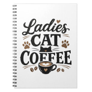 Damen-Katzen-Kaffee-Notizbuch – Süßes Katzenliebha Notizblock
