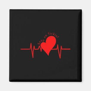 Damen Keep On Tickin! Ekg Herzschlag Kuh Ventil He Magnet