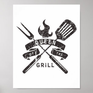 Damen Königin des Grills - Grillmeisterangebot Poster