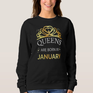 Damen Königinnen Geboren im Januar Capricorn Aquar Sweatshirt
