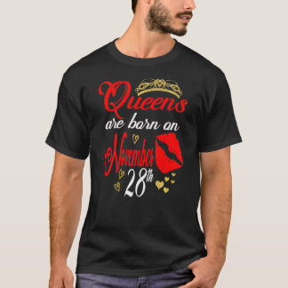 Damen Königinnen sind am 28. November Geboren T-Shirt